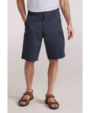 Mountain Warehouse 'Lakeside' Twill Cotton Cargo Shorts With Multiple Pockets - Blue