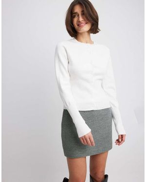 NA-KD Cinched Waist Cardigan - White