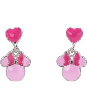 Disney Es00111Sl-Ph Ladies Minnie Mouse Earrings Sterling - Pink