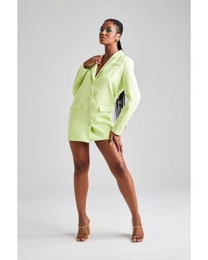 Urban Bliss Lime Oversized Blazer Dress - Green