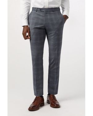 Alexandre Silver Label Flat Fronted Tailored Suit Trousers - Blue