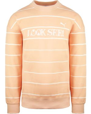 PUMA X Michael Lau Long Sleeve Crew Neck Graphic Sweatshirt 530359 26 Cotton - Natural