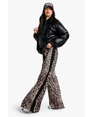 Boohoo Tall Side Stripe Drawstring Wide Leg Trousers - Black