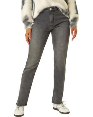 Roman Slim Leg Stretch Mom Jeans - Grey