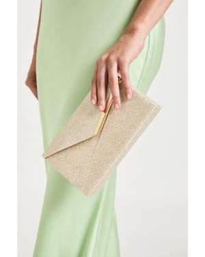 Boohoo Glitter Envelope Clutch Bag - Green