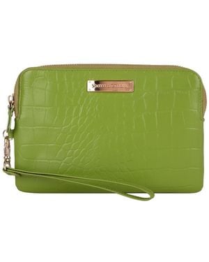Smith & Canova Embossed Leather Usb Charging Purse Clutch Bag - Green