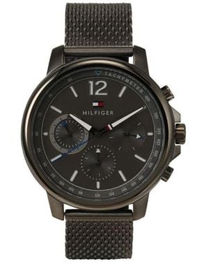 Tommy Hilfiger Mesh Strap Chronograph Wristwatch - Black