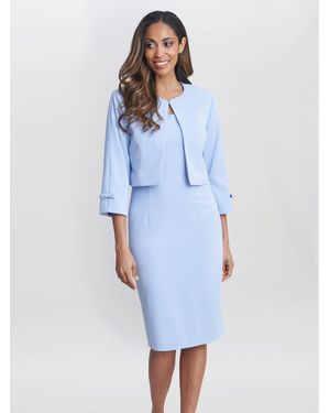 Gina Bacconi Corinne Crepe Dress And Jacket - Blue