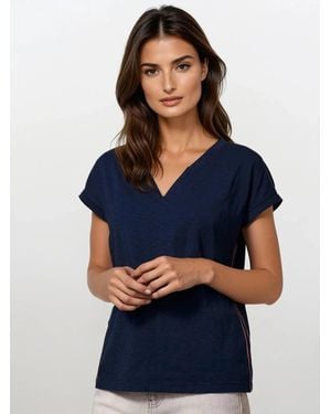 White Stuff Short Sleeve Relaxed Tee - Blue