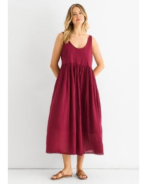 Gini London Scoop Neck Jersey Cotton Midi Dress - Red