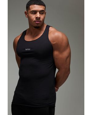 BoohooMAN Active Gym Basic Muscle Fit Vest - Black