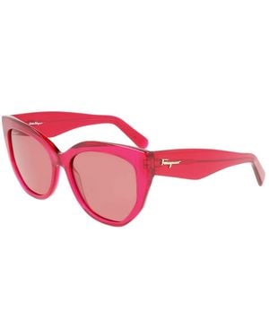 Ferragamo Red Acetate Sunglasses
