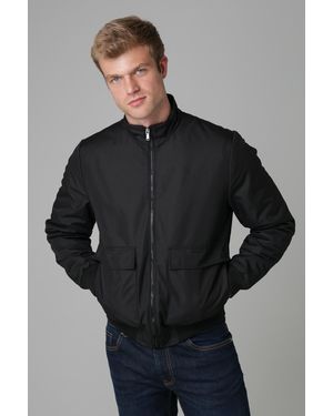 Nines Oxford Jacket With Corduroy Collar And Contrast Zip - Grey
