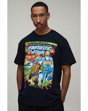 BoohooMAN Oversized Fantastic Four Print T-Shirt - Blue