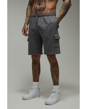BoohooMAN Tall Basic Relaxed Fit Cargo Jersey Short - Grey