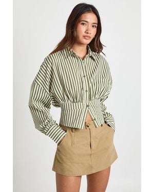 Boohoo Twill Mini Skort - Green