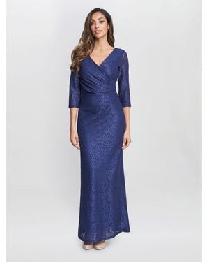 Gina Bacconi Fearne Lace Wrap Maxi Dress - Blue