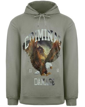 Criminal Damage Eagle Hoodie Cotton - Grey