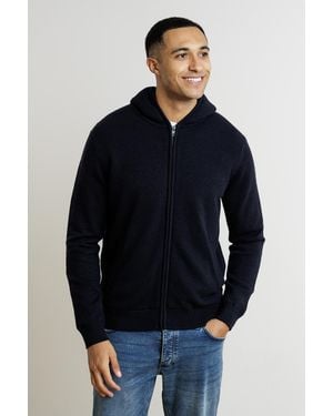 French Connection Micro-Borg Fleece Zip Hoody - Blue