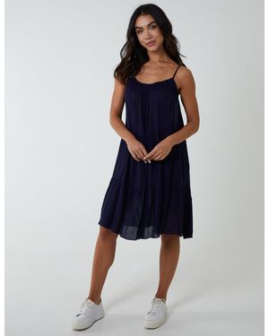 Blue Vanilla Tiered Cami Knee Dress - Blue