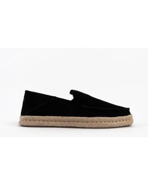 TOMS Alonso Loafer Rope Espadrille Suede - Black