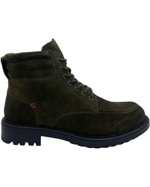 Stepney Workers Club Osprey London The Pentney Waxed Suede Khaki Boots - Black