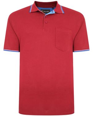 KAM Jeanswear Kam Plus Size Polo Shirt Big And Tall T-Shirt - Red