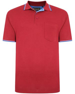 KAM Jeanswear Kam Plus Size Polo Shirt Big And Tall T-Shirt - Red