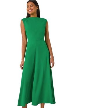 Roman Fit & Flare Midi Dress - Green