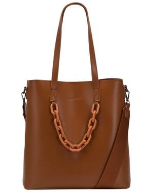 Claudia Canova Elizabeth Chain Detail Tote Bag - Brown