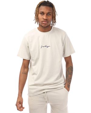 Hype Regular Fit Signature Print T-Shirt - Natural