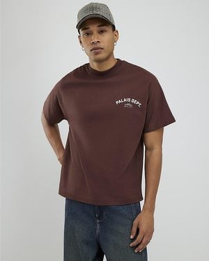 River Island T-Shirt Oversized Fit Palais Dept Cotton - Brown