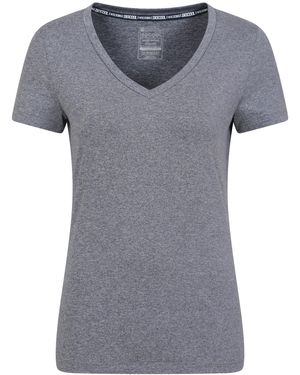 Mountain Warehouse 'Vitality' V Neck Tee Quick Wicking Comfy T-Shirt - Grey