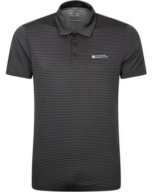 Mountain Warehouse 'Fairway' Polo Shirt Isocool Sun Protection Casual Summer Tee - Black