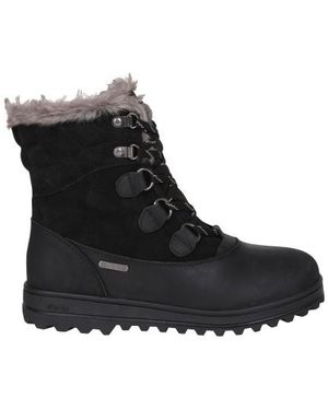 Mountain Warehouse Vostock Leren Waterdichte Thermische Sneeuwlaarzen - Zwart