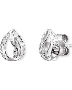 Engelsrufer Ere-Tearlifl-Zi Ladies Tear Of Heaven Flower Of Life Earrings Sterling - Metallic