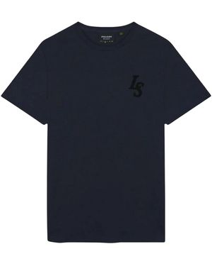 Lyle & Scott Club Emblem Dark T-Shirt Cotton - Blue