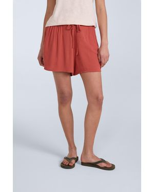 Mountain Warehouse 'Ria' Beach Shorts With Front Pockets Summer Bottoms Viscose - Red