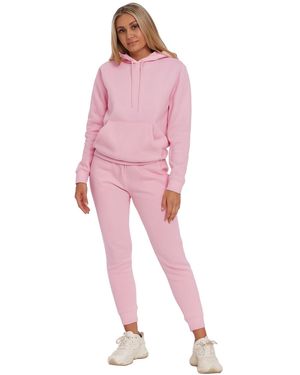Kruze By Enzo Pullover Hoodie Tracksuit Set - Pink