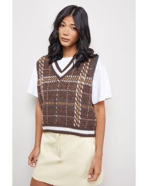 Warehouse Check Mini Tank - Brown
