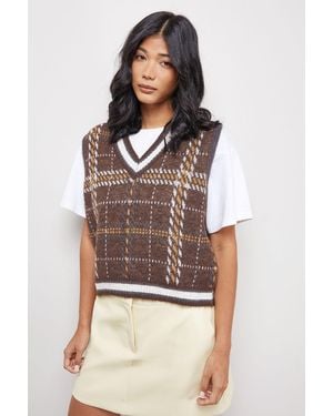 Warehouse Check Mini Tank - Brown