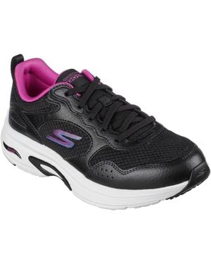 Skechers Run Arch Fit Easy Road Slip On Trainers - Black