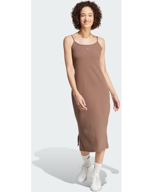 adidas All Szn Rib Fitted Midi Dress - White