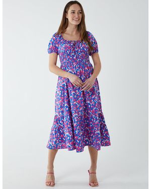 Blue Vanilla Abstract Heart Midi Dress - Purple