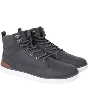 Crosshatch Staiger Leren Trainers (grijs) - Zwart