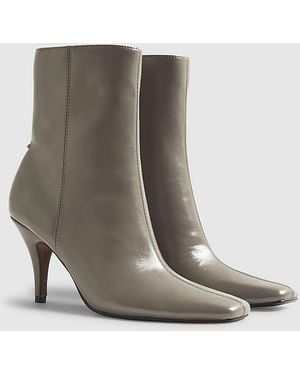 River Island Ankle Boots Chisel Toe Skinny Heel Pu - Grey