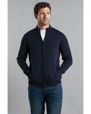 Kensington Eastside Recycled Cotton Blend Zip-Through Cardigan - Blue
