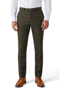 Paul Andrew Tweed Herringbone Check Trousers - Black