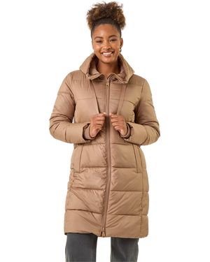 Roman Longline Padded Hooded Coat - Brown