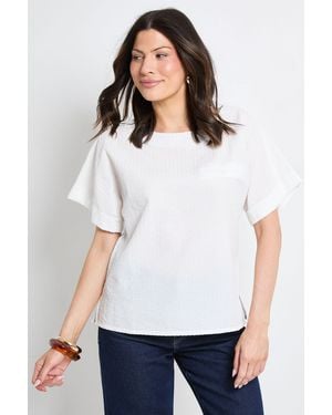 PRINCIPLES Textured Stripe Blouse - White